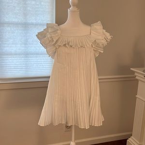 Zara pleated white dress